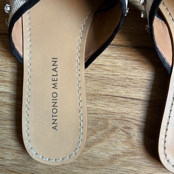 Antonio Melani Women’s Sandals with Rhinestones, 7 M, Black and Cream, Worn Once - Picture 3 of 8